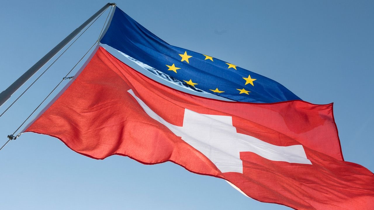 Drapeaux suisse et européen